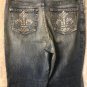 KIPPYS JEANS Studded Swarovski Crystals FLUER DE LIS  SIZE 6
