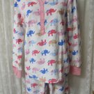 PJ Couture Pajama's Sleepwear Pink White Elephants  LARGE JRs. NEW SOFT