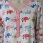 PJ Couture Pajama's Sleepwear Pink White Elephants  LARGE JRs. NEW SOFT