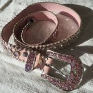 KIPPYS BELT Jean PINK W/  Crystals Silver tone Studs Hardware MINTSize 32  1"