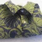 GO BAREFOOT SHIRT LARGE TALL Shirt Reverse Print Button ¾ BUTTON GREEN NAVY