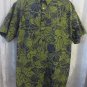 GO BAREFOOT SHIRT LARGE TALL Shirt Reverse Print Button &Acirc;&frac34; BUTTON GREEN NAVY