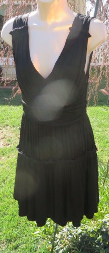 NEW DIANEvonFURSTENBERG DRESS Slinky Black Jersey PF14-144-609 NWT Tiered DVF S