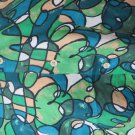 Giorgio DANIELI Shirt Vintage NWT Retro  Rayon Long Sleeve Blue Greens