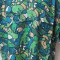 Giorgio DANIELI Shirt Vintage NWT Retro  Rayon Long Sleeve Blue Greens
