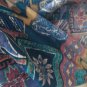 GO BAREFOOT SHIRT MEDIUM Blues Teals MULTI Fish Reverse Print &Acirc;&frac34; Button Front