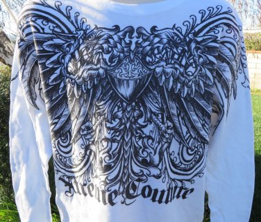 AFFLICTION XTREME COUTURE Henley White NEW 2XL Long Sleeve