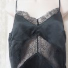 BLACK CAMISOLE MAKERS OF DREAMS XS Satin/Lace Adjustable Strap
