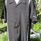 DRAGONFLY SHIRT Large SECURITY Black Gray Barb Wire NWT PG212  Button Front