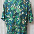 Giorgio DANIELI Shirt VINTAGE Dress Casual Retro MEDIUM Blue Greens