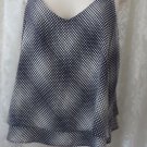 VERONICA M LOS ANGELES Blouse TANK TOP Cami  NEW Medium  BLUE WHITE Career Polka