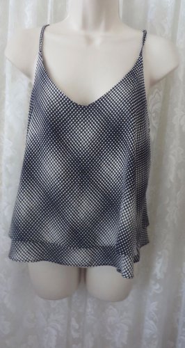 VERONICA M LOS ANGELES Blouse TANK TOP Cami  NEW Medium  BLUE WHITE Career Polka