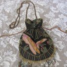 BEADED VICTORIAN BUTTERFLY Renaissance Retro Drawstring Gothic Costume PURSE BAG