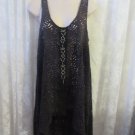 FREE PEOPLE BEACH COVER UP  Summer Boho Beaded Lace Large Charcoal