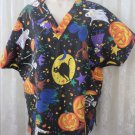 SCRUBS JASCO UNIFORMS  Medium pocket V Neck HALLOWEEN 2 pocket