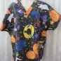 SCRUBS JASCO UNIFORMS  Medium pocket V Neck HALLOWEEN 2 pocket