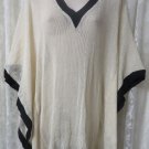 ELAN BEACH COVER UP Bone/Black Gauzy Open Weave NWT Cruise Vacation
