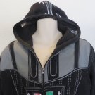 STAR WARS HOODIE Lucas Films Full Zip Faced Hooded Black LARGE Costume Darth