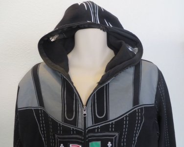 STAR WARS HOODIE Lucas Films Full Zip Faced Hooded Black LARGE Costume Darth