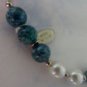 JUDIE INGRAM NECKLACE GREEN WHITE Stone Vintage 14 &Acirc;&frac12;" Beaded