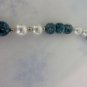 JUDIE INGRAM NECKLACE GREEN WHITE Stone Vintage 14 &Acirc;&frac12;" Beaded