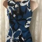 INC International Concepts Blouse Globo Chic Abstract Leaf BLUE NWT Small
