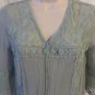 FREE PEOPLE Silk Blouse Embroidered S/P Green Sheer LOVELY