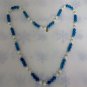 JUDIE INGRAM NECKLACE BLUE WHITE Stone Vintage 14 &Acirc;&frac12;" Beaded
