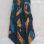 COOGI AUSTRALIA TIE Silk Hand Made BEAUTY Teal Blue Green Tans Golds NECKWARE