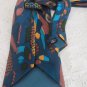 COOGI AUSTRALIA TIE Silk Hand Made BEAUTY Teal Blue Green Tans Golds NECKWARE