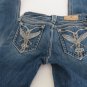 SANG REAL JEANS   MISS ME MEK 27 X 32.5 Low Boot Studded Wing