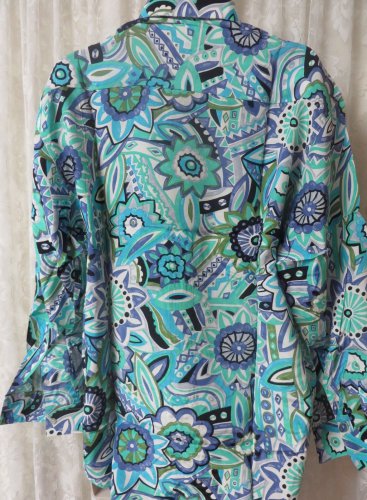 Giorgio DANIELI Shirt VINTAGE Dress Casual Retro Greens Blues Floral