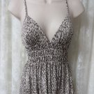 TRINA TURK LOS ANGLES TANK CAMI BROWN WHITE Medium Silk
