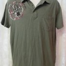 LUCKY BRAND POLO RUGBY Vintage Inspired Green Medium TEE