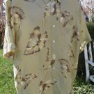 TORI RICHARD SHIRT SILK XL Celadon Green Tropical Button Front  Gorgeous
