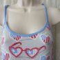 MUNKI MUNKI NITE NITE Night gown Sleepwear REd White Blue Glasses NEW SMALL