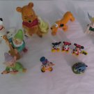 WALT DISNEY FIGURINES Micky Mini Dwarfs Pluto Tinkerbell 12 total Japan China +