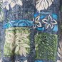 GO BAREFOOT SHIRT SMALL  Button Front BLUES GREENS HAWAIIAN PRINT G