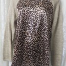 GJB NEW YORK Sweater Blouse Animal Print Medium NEW