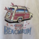 BEACH BUM Tee Shirt Woody Original White XL Surf Beach