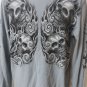 AFFLICTION TEE SHIRT Henley Grey Long Sleeve LARGE Paul Jefferies Live Fast