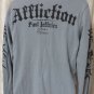 AFFLICTION TEE SHIRT Henley Grey Long Sleeve LARGE Paul Jefferies Live Fast