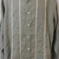 LUCKY BRAND SHIRT LINEN OLIVE Decorative Trim LARGE NWOT