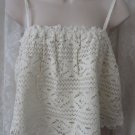O'NEIL CROCHET IVORY TOP Shirt MEDIUM Beach Casual Crop Midriff NEW