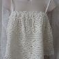 O'NEIL CROCHET IVORY TOP Shirt MEDIUM Beach Casual Crop Midriff NEW