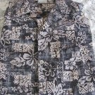 GO BAREFOOT SHIRT Hawaiian Tradition  XL Black Reverse Print Button Front POCKET