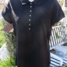NWT TALBOTS Black Polo Rugby Active Wear Golf Career Soft SMALL