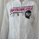 ROXY SWEAT SHIRT HOODIE WHITE "San Fransisco" Full Zip NWT MEDIUM