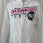 ROXY SWEAT SHIRT HOODIE WHITE "San Fransisco" Full Zip NWT MEDIUM