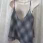 VERONICA M LOS ANGELES Blouse TANK TOP Cami  NEW SMALL BLUE WHITE Career Polka